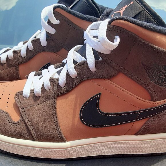 NIKE Jordan 1 Mid SE “Earth Tone/Dark Chocolate” – US Men’s Size 12 – Pre-Owned - Picture 12 of 12